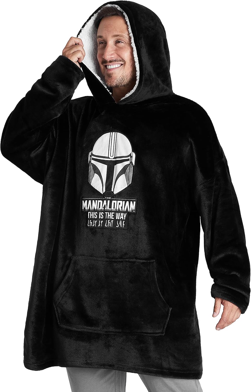 Disney The Mandalorian Mens Hoodies Fleece Oversized Blanket Hoodie Baby Yoda On...