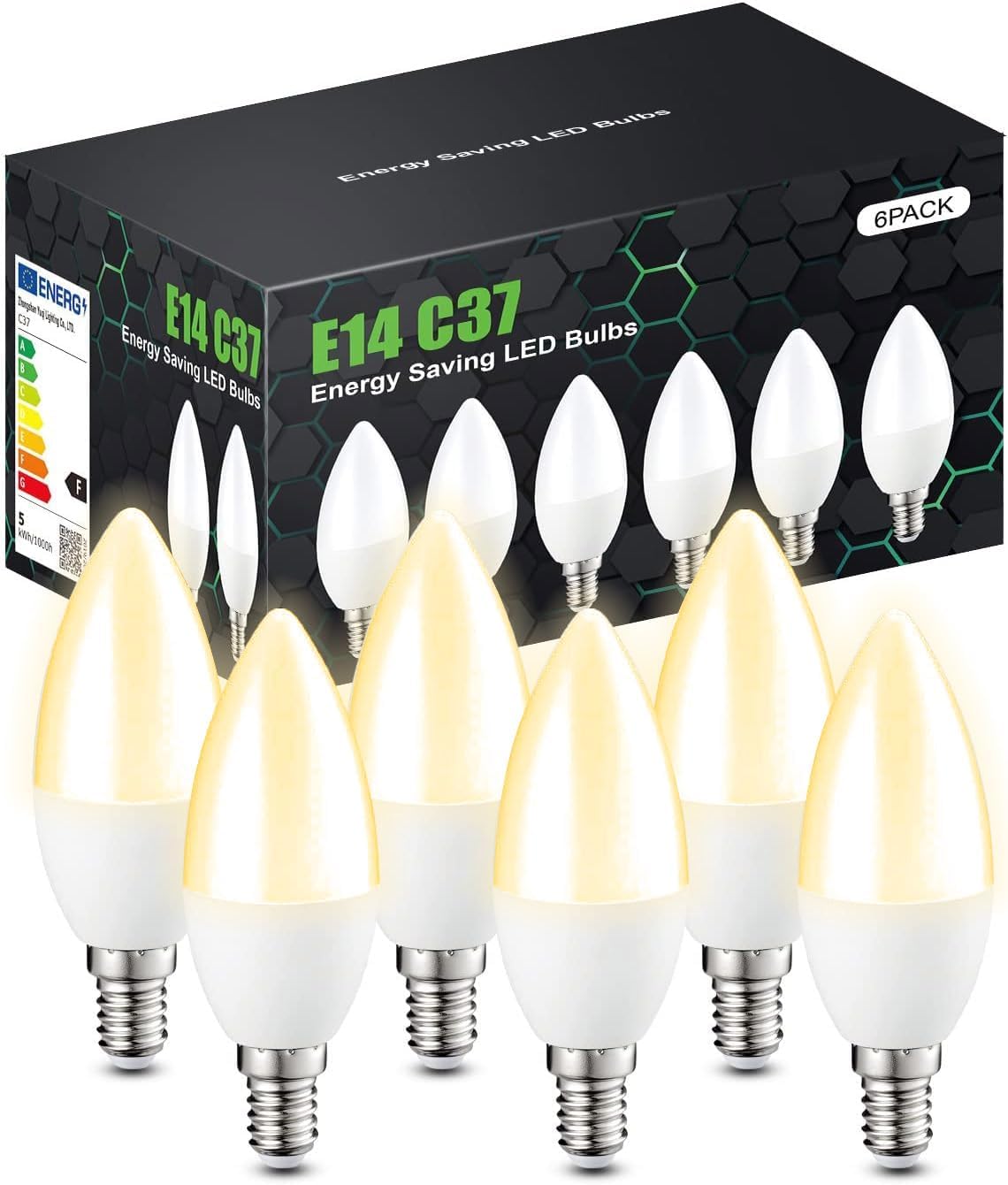 tuare E14 LED Light Bulb, 5W 400 Lumens E14 LED Light Bulb Warm White 3000K, 40W...