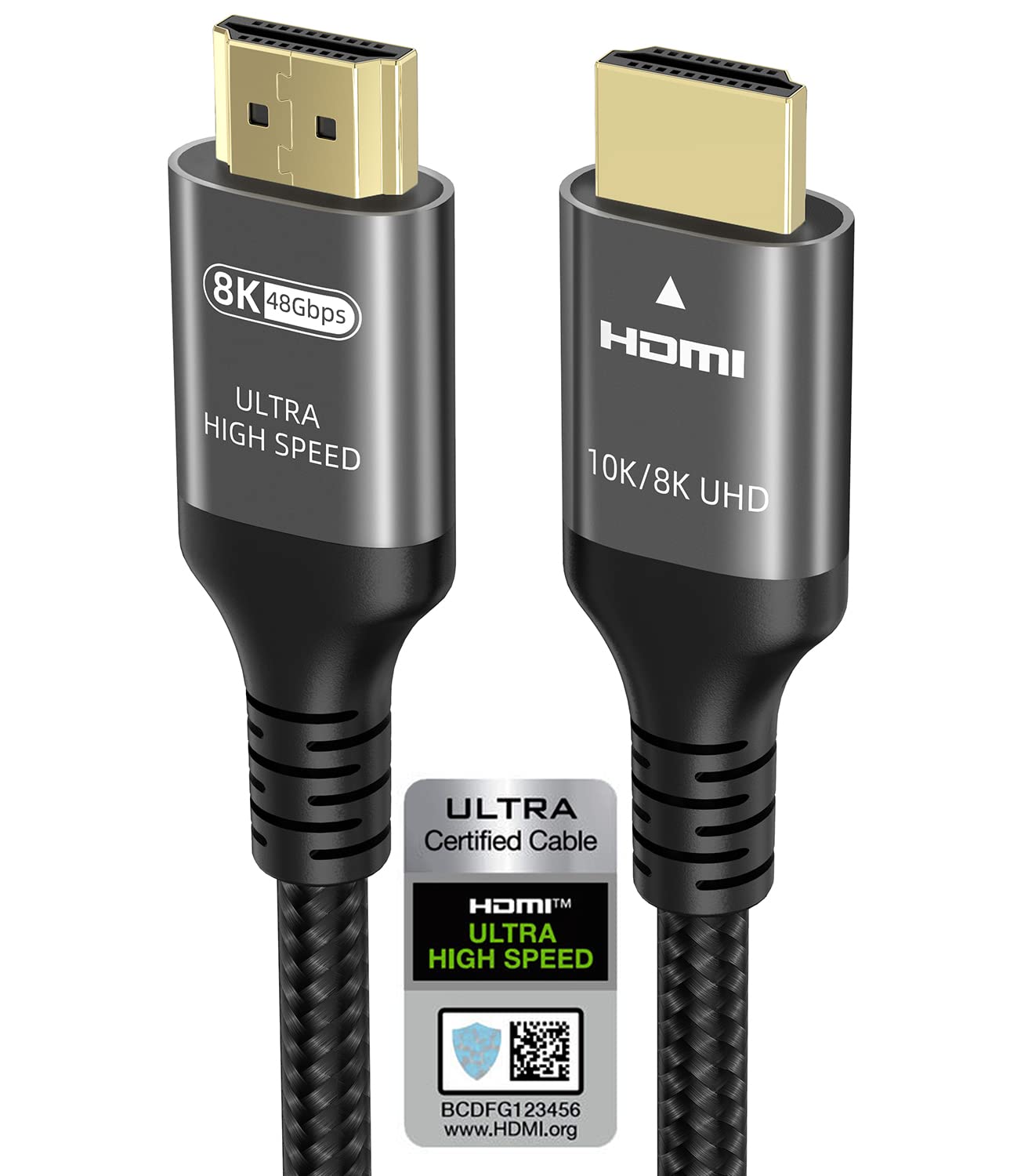 10K 8K 4K HDMI Cable 48Gbps 6.6 FT, Certified Ultra High Speed HDMI® Cable 4K 24...