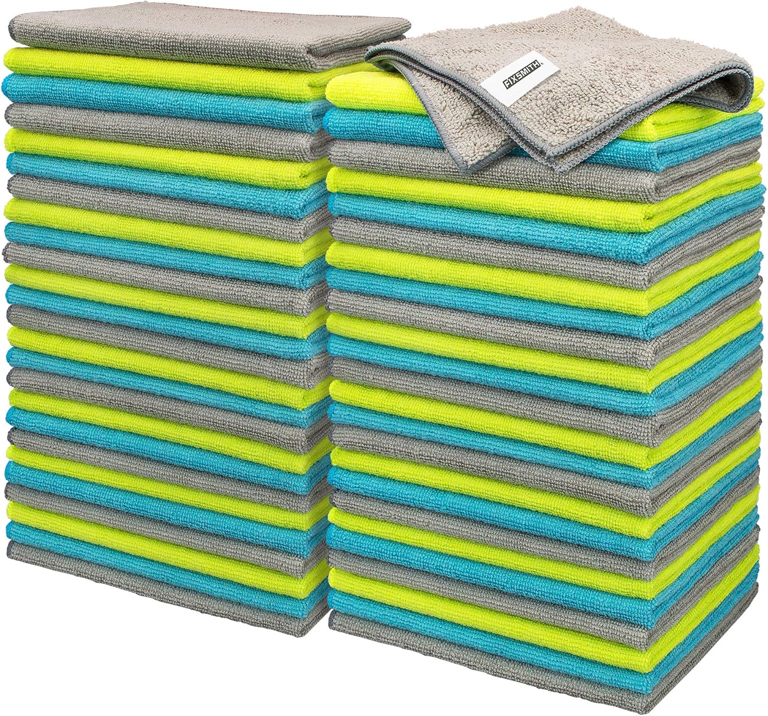 FIXSMITH Microfiber Cleaning Cloth - Pack of 50, Microfiber Towels for Cars 16 x...