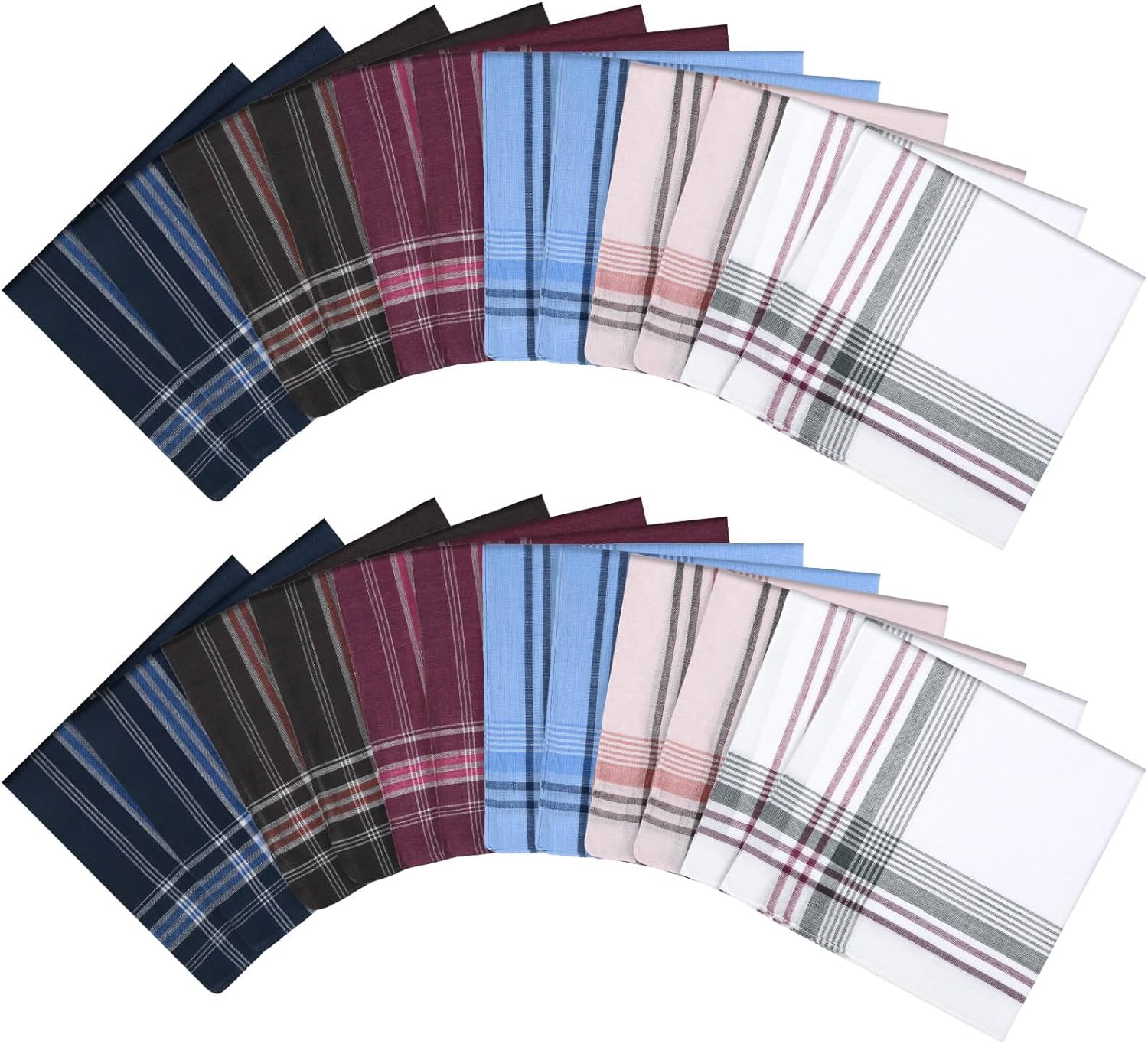 URAQT Men's Handkerchiefs, 12 Pack Soft Gents Hankies Set, Mens Premium Handkerc...