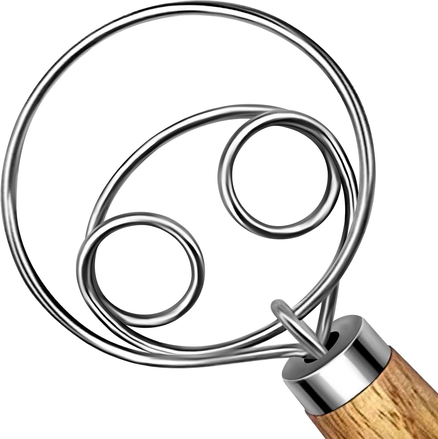 Danish Dough Whisk Stainless Steel Dough Hook Dutch Whisk for Sourdough Bread Do...