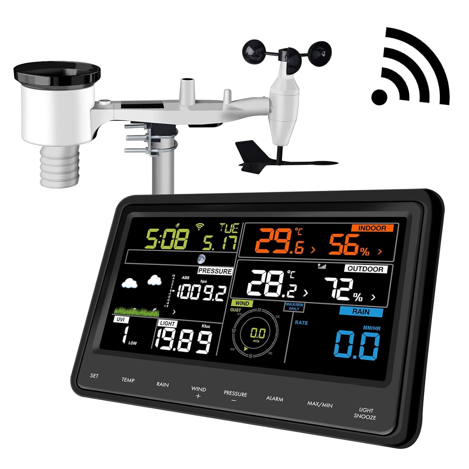Ecowitt Weather Stations WS2910, Professional Digital LCD WiFI Weather Station w...