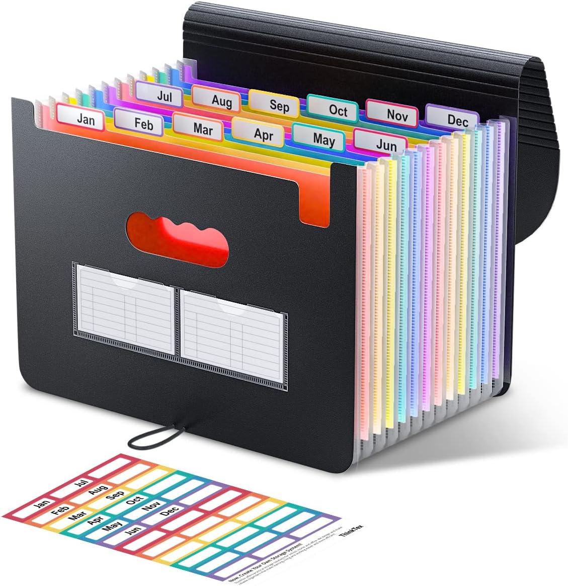 ThinkTex Accordion File Organizer, 12 Pockets Expanding File Folders, Portable M...