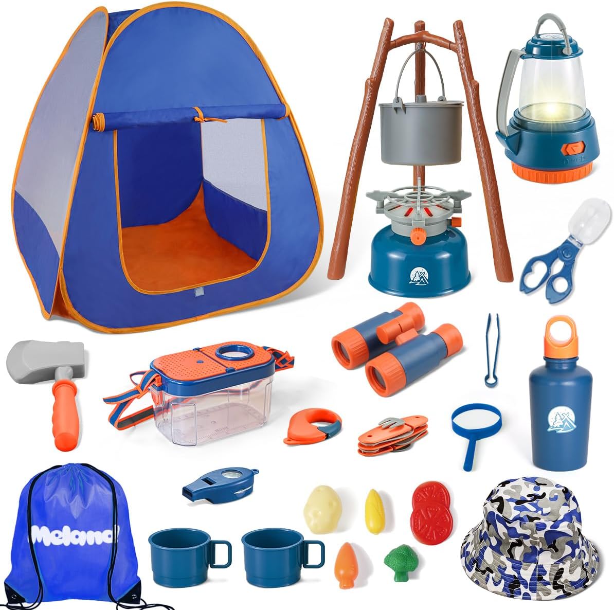 Meland Kids Camping Set with Tent - Camping Gear Toy with Pretend Play Outdoor T...
