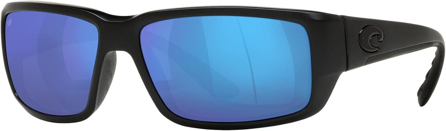 Costa Del Mar Men's Fantail Polarized Rectangular Sunglasses 59 mm Blackout/Grey...