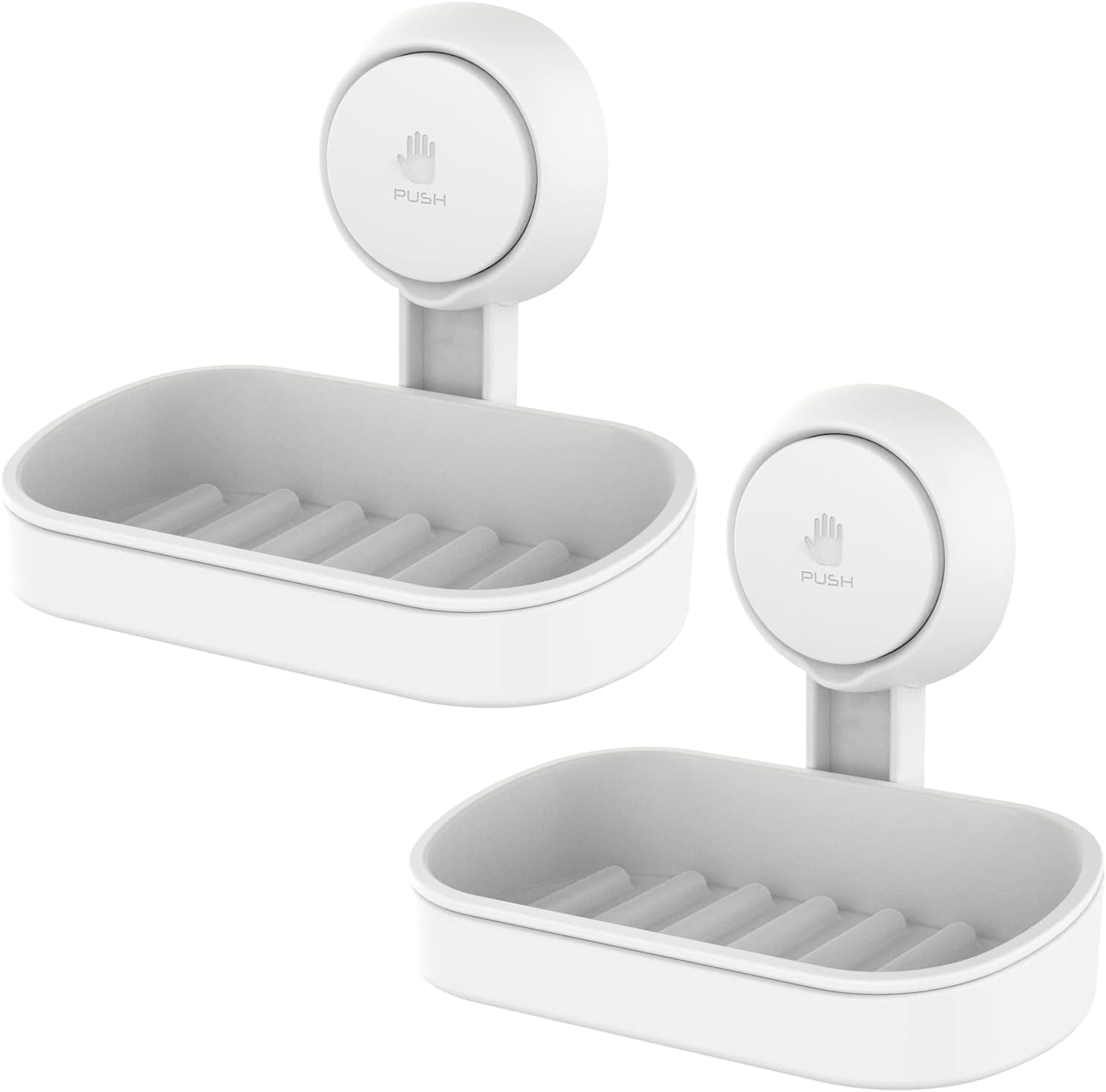 LEVERLOC Soap Dish for Shower 2 Pack, Max Hold 5 KG Suction Soap Holder for Bath...