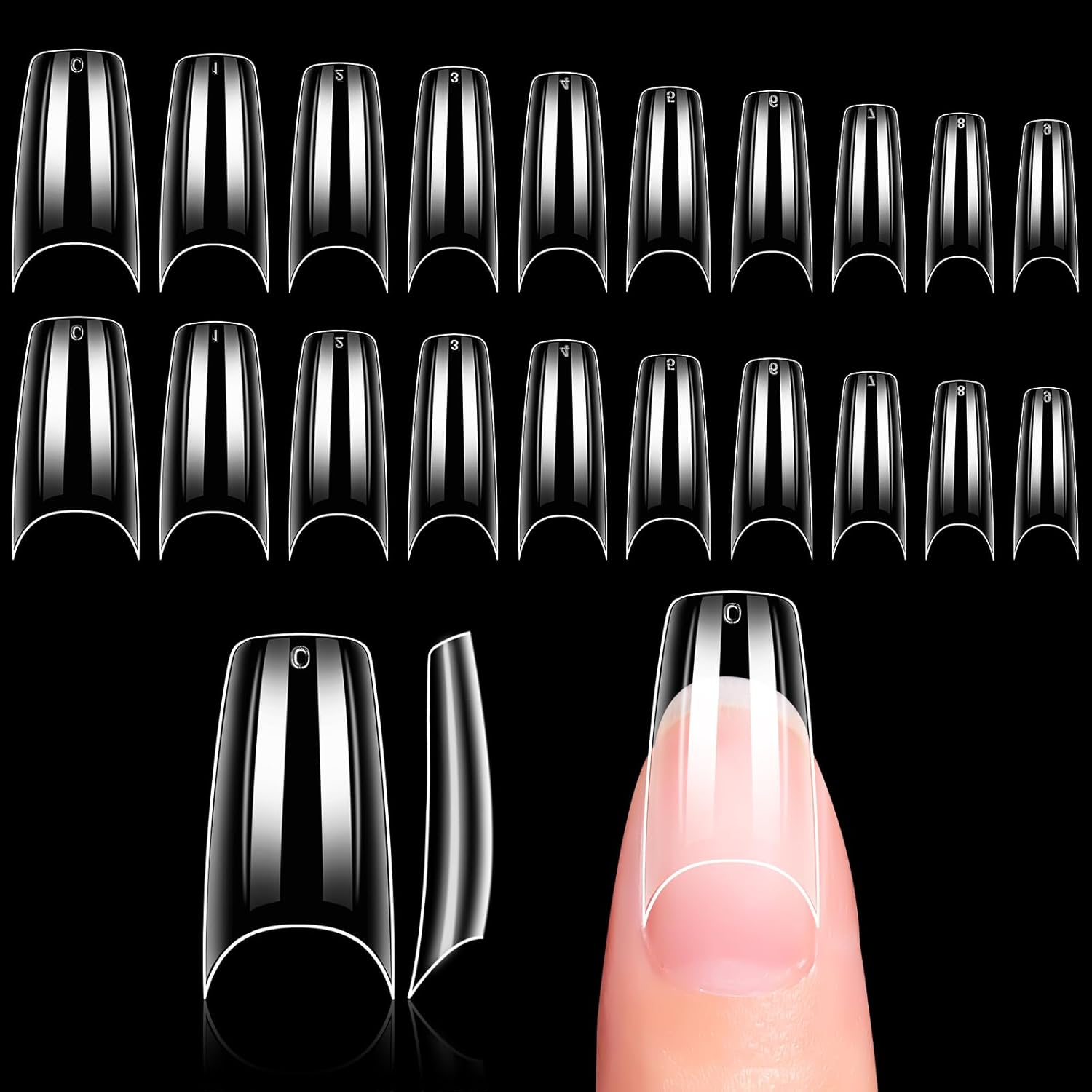 Makartt French Nail Tips for gel extensions, 500pcs Half Cover False Nail Tips,...