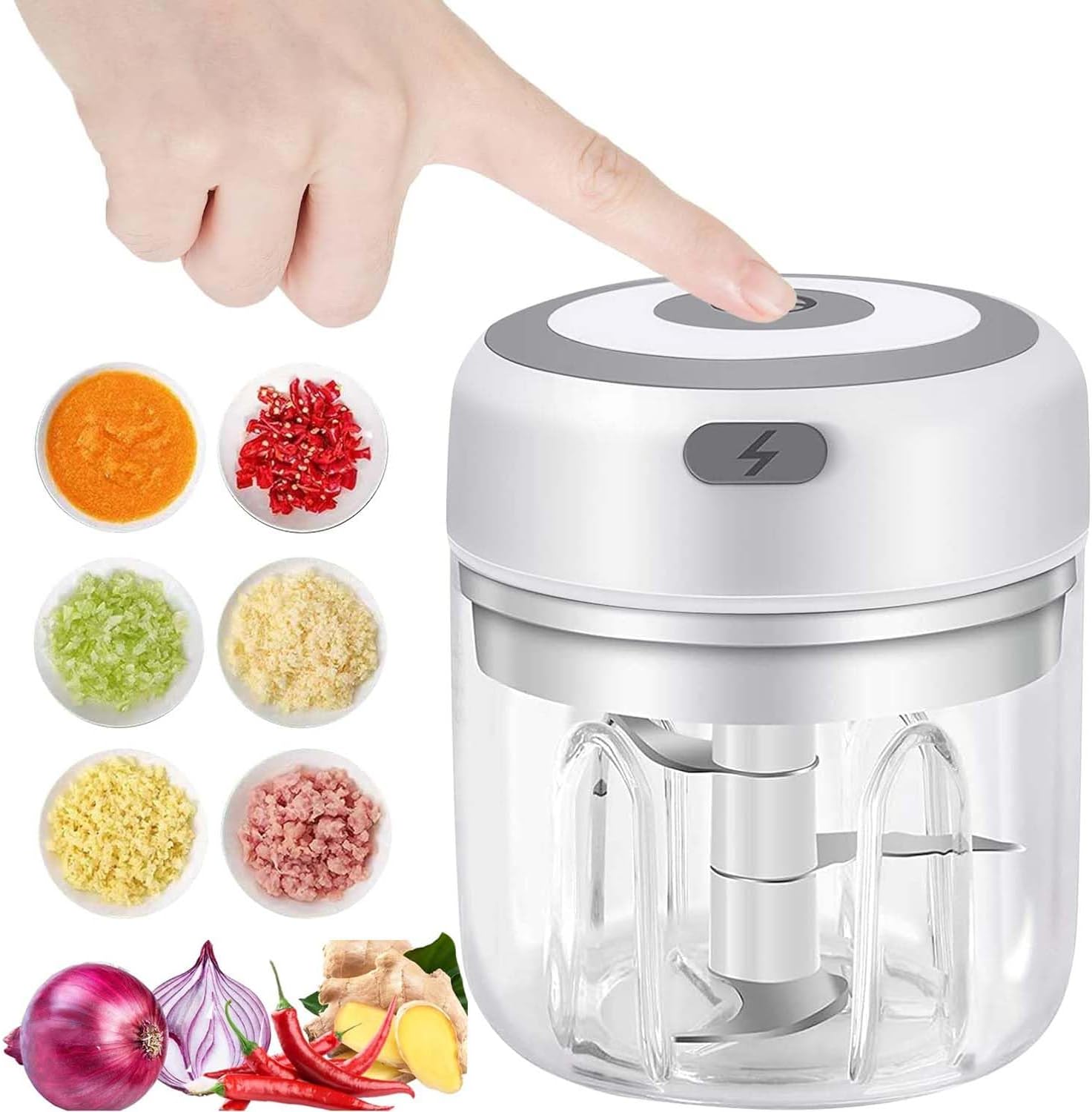 VOUM Mini Food Chopper Electric - Food Processor a...