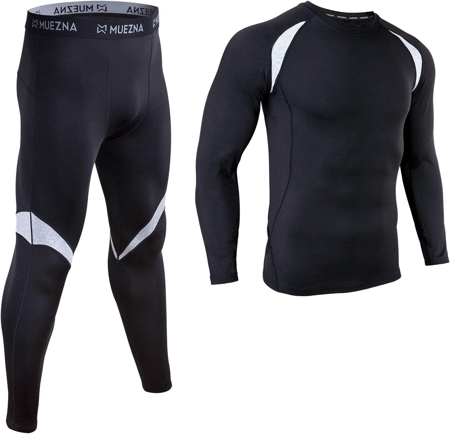 Muezna Men’s Long Johns Thermal Underwear Set, Top and Bottom Underwear Base Lay...