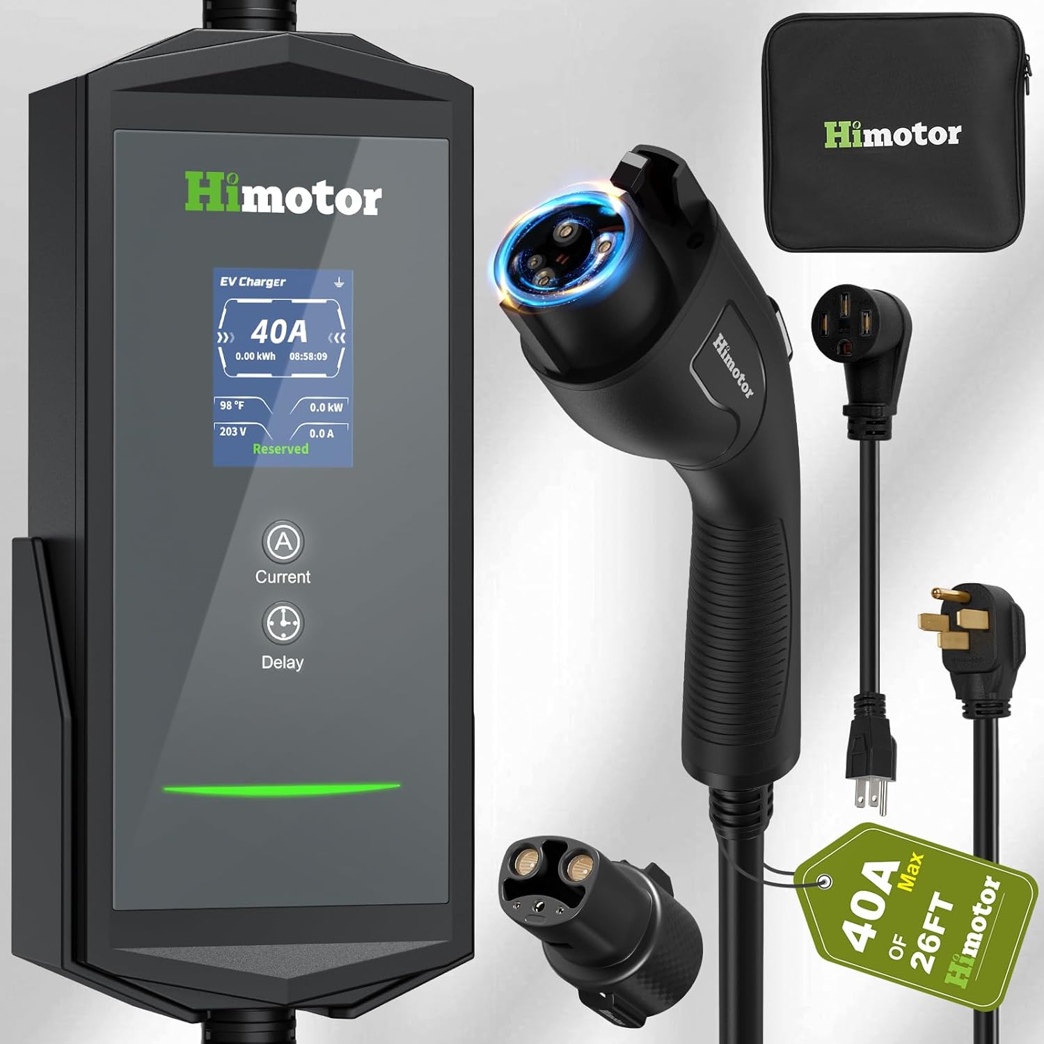 EV Charger Level 2, 16-40A 110-240V, Include J1772 to Tesla Adapter, Tesla Charg...