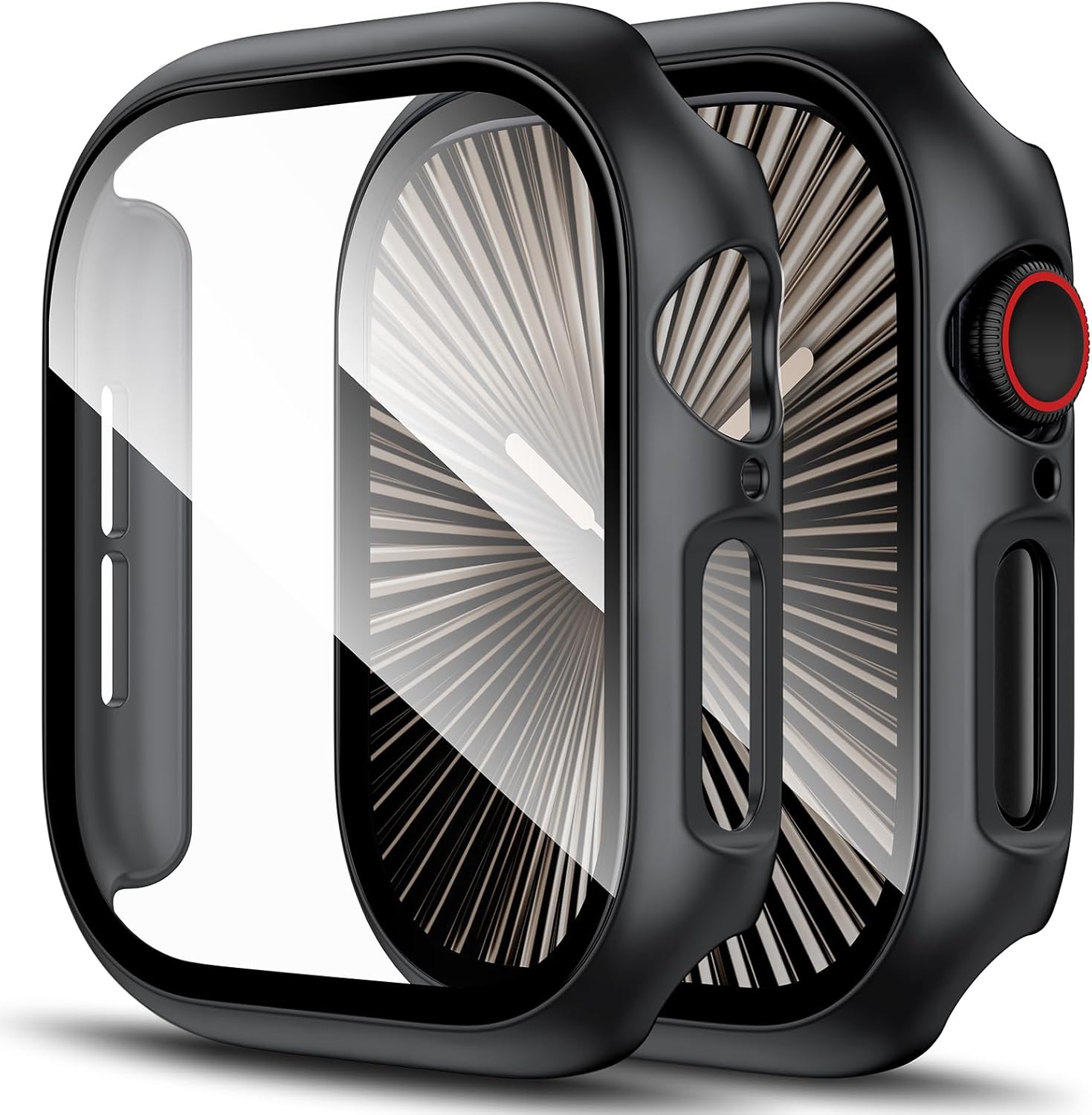 LK 2 Pack Hard Case for Apple Watch Series 10 46mm, Built-in 9H Tempered Glass S...