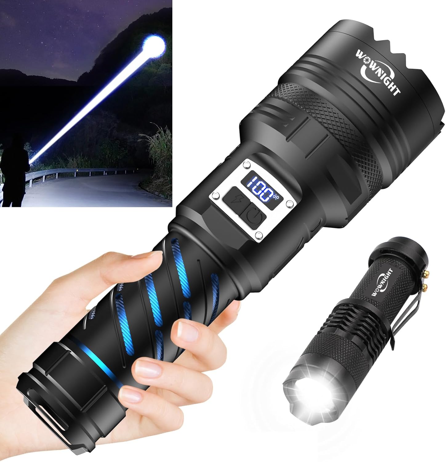 WOWNIGHT Torches Led Super Bright Rechargeable, Flashlight 600000 Lumens Torches...