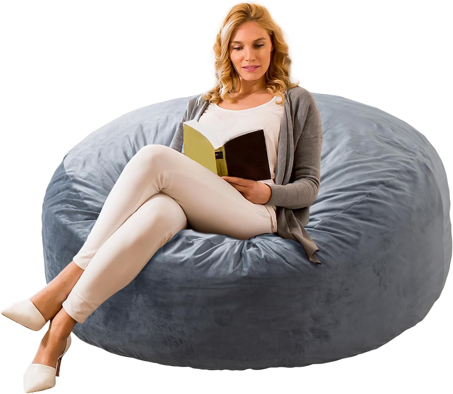 WhatsBedding Bean Bag Chair for Adults with Memory Foam Filler Included, Big Kid...
