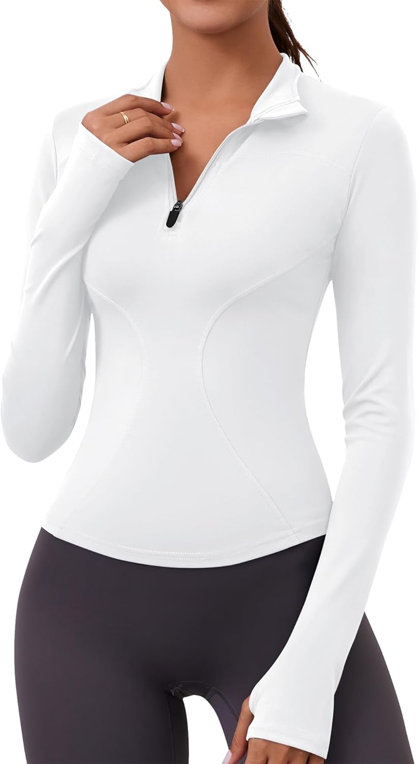 Rapbin Women's Gym Tops Long Sleeve Sports T-Shirt Workout Running Hiking Top fo...