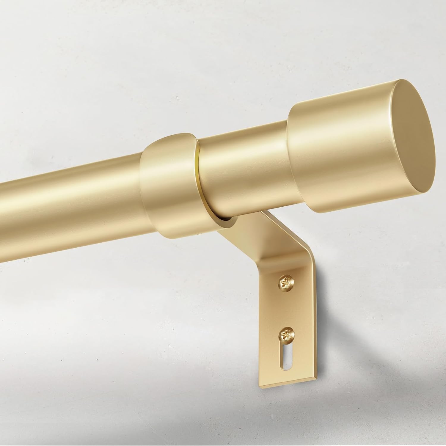 Heavy Duty Curtain Rods for Windows 66 to 120 Inch, 1 Inch Gold Curtain Rods for...