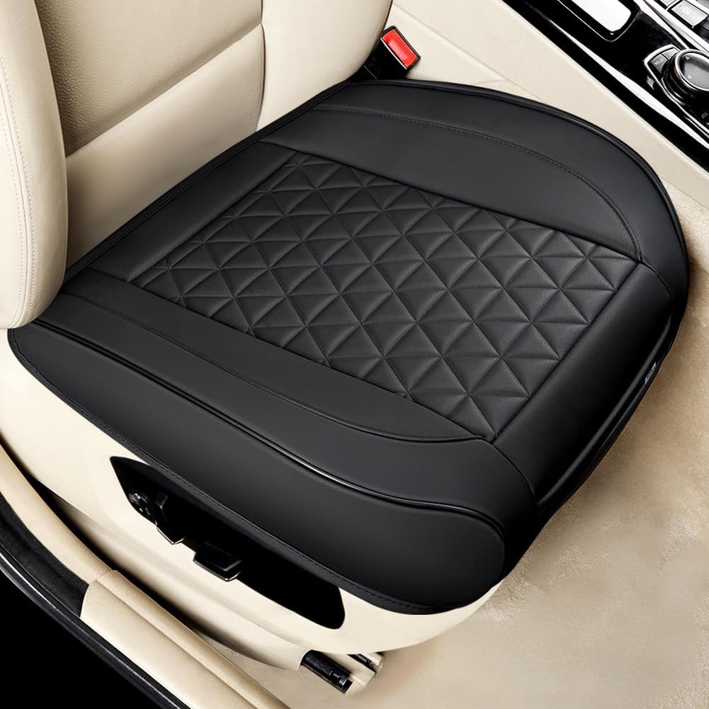 Black Panther 1 Piece Luxury PU Leather Front Car Seat Cover for Seat Bottom, Un...