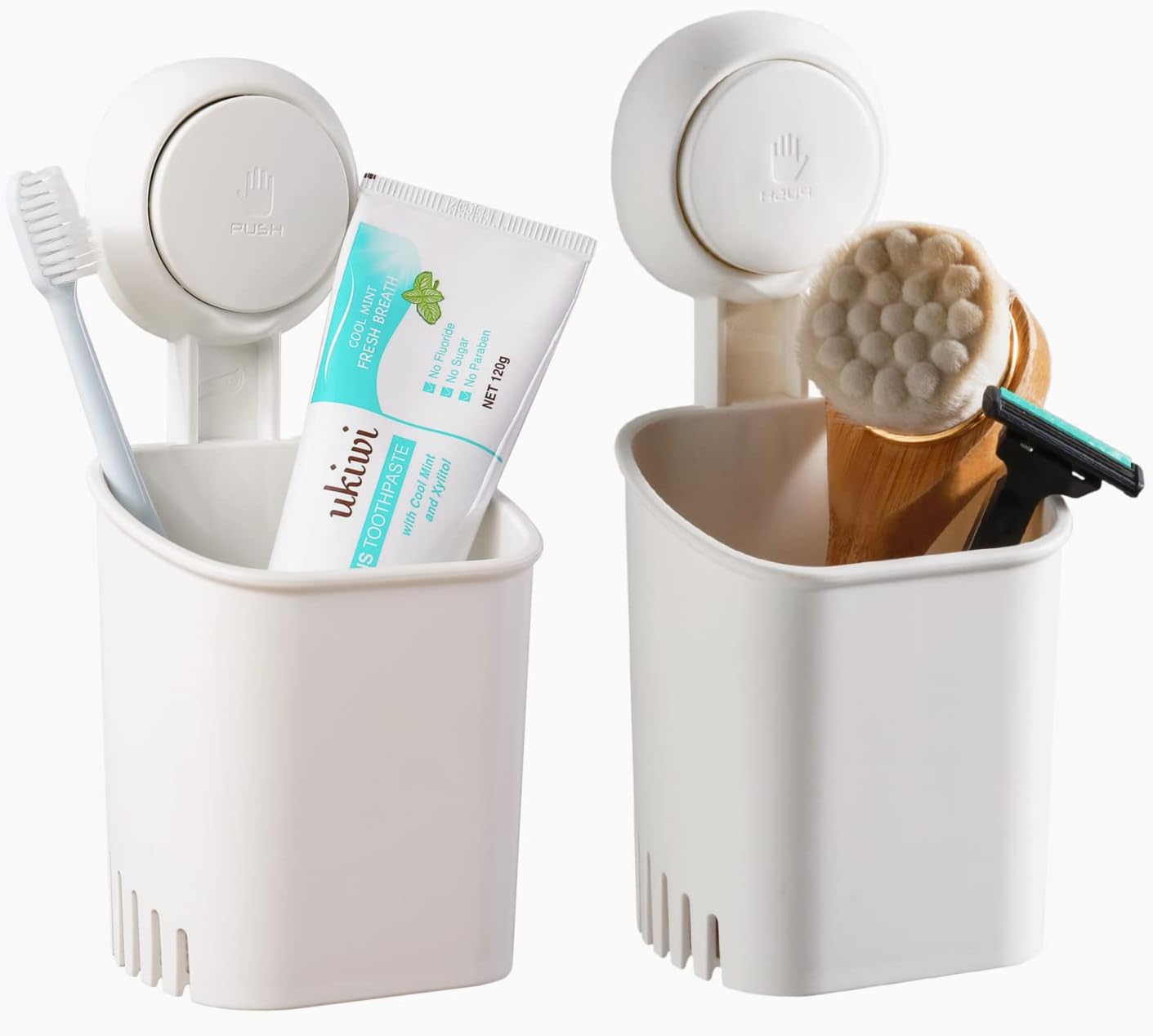 TAILI Toothbrush Holder Wall Mounted 2 Pack, MAX Hold 5 KG, Suction Cup Toothbru...