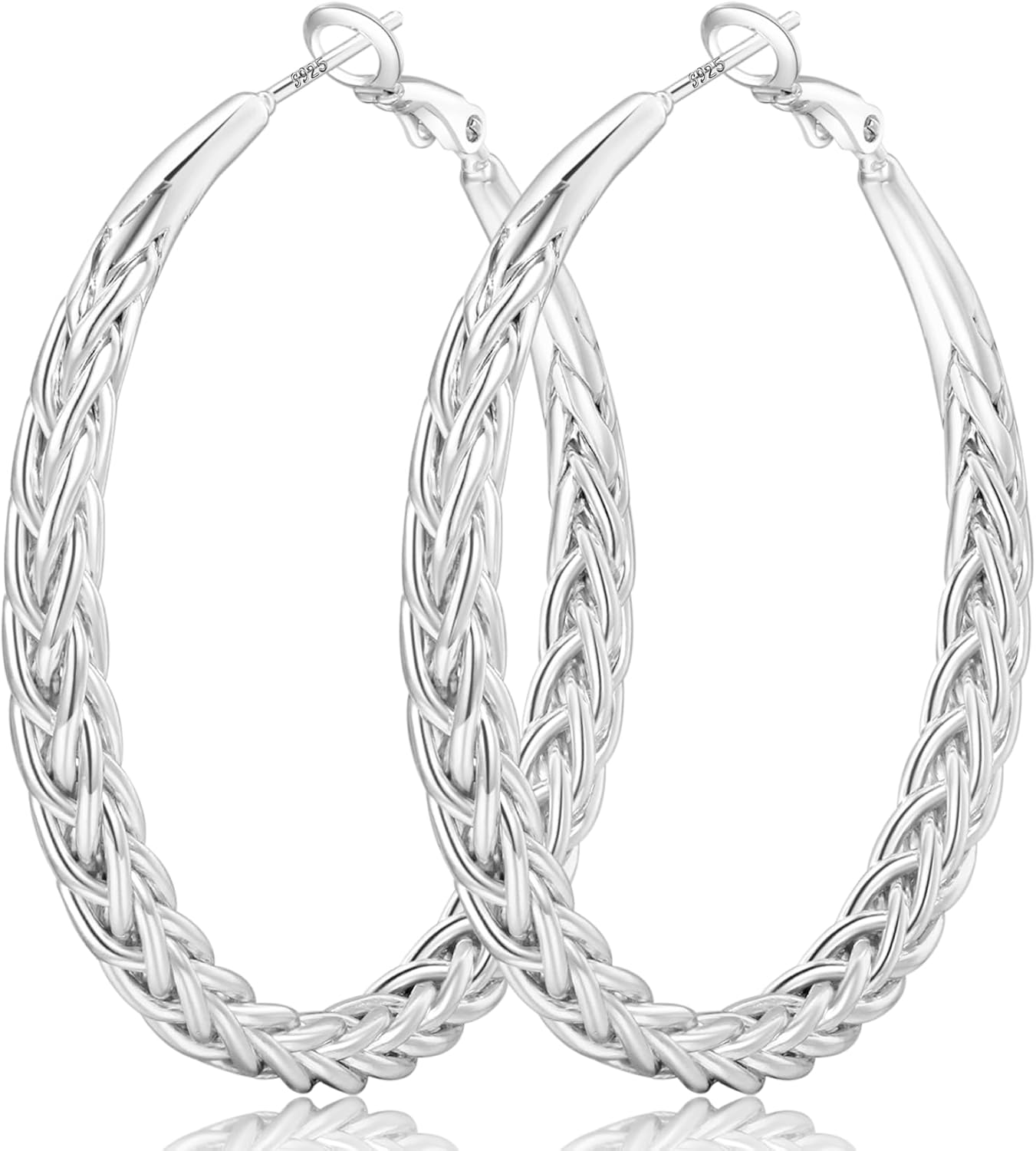Senteria Silver Hoop Earrings for Women Hypoallergenic 925 Sterling Silver Post...
