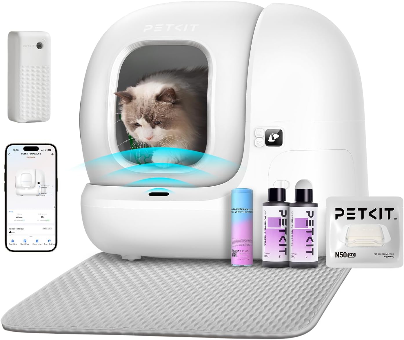 PETKIT PuraMax 2 Self Cleaning Cat Litter Box, Upgraded Seal Performance Automat...