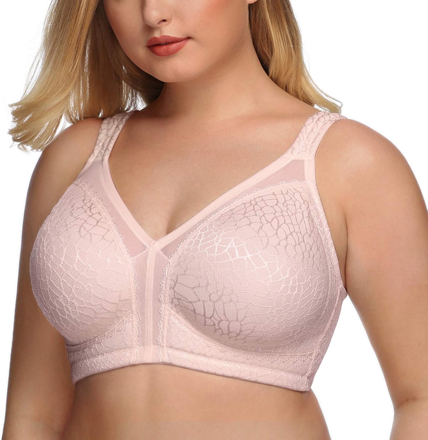 DotVol Women's Full Coverage Minimizer Bra Comfort Wirefree Non Padded Plus Size...