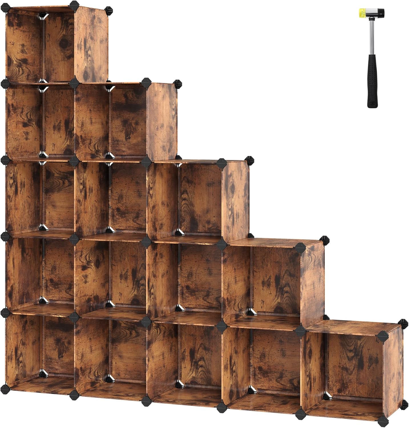 SONGMICS - Modular Shoe Cabinet - Modular Shelf - 16 Cubes, Wardrobe, Pet Fence,...