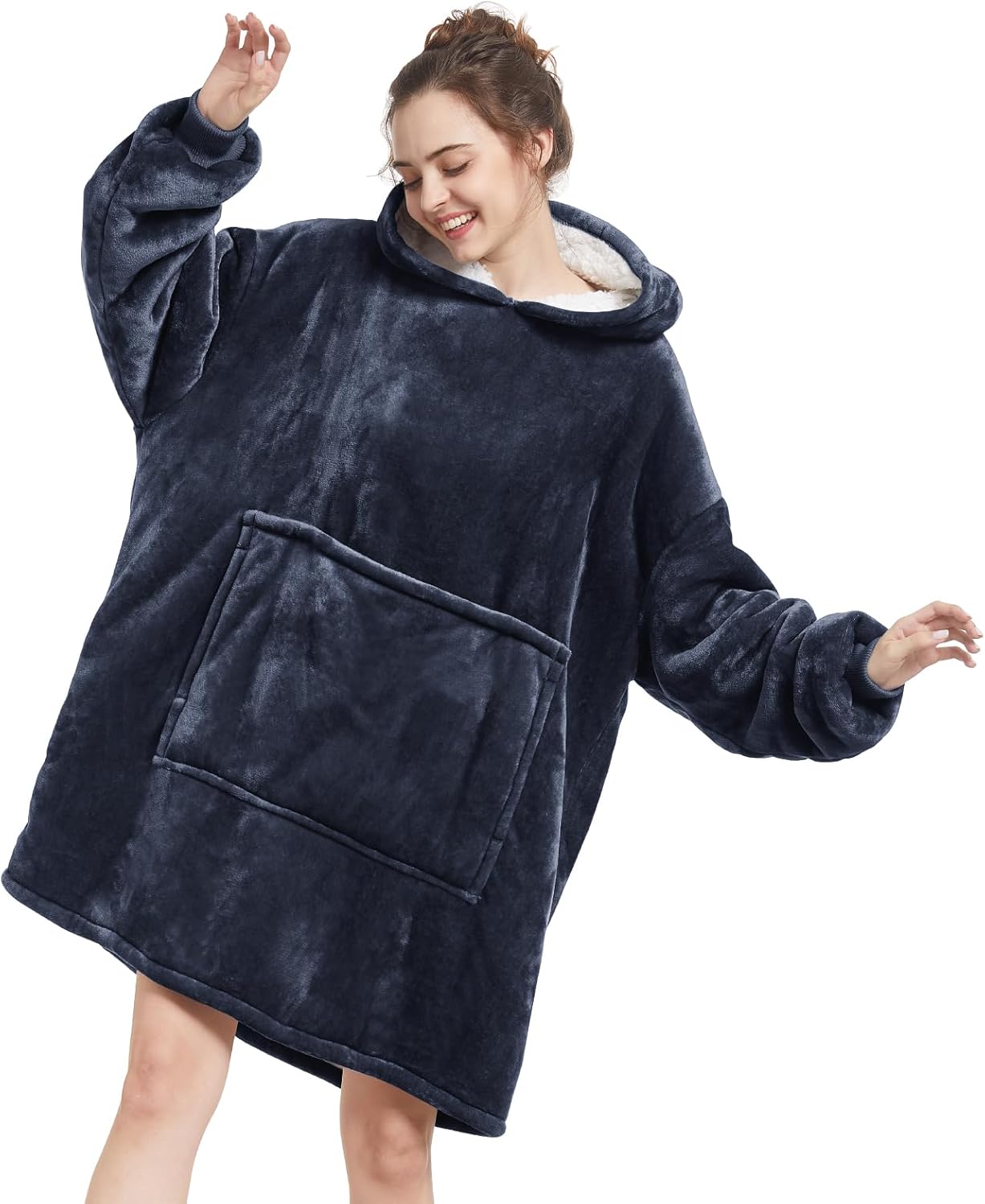 Aemilas Wearable Blanket Hoodie - Warm Sherpa Blanket Sweatshirt as Gifts for Ad...