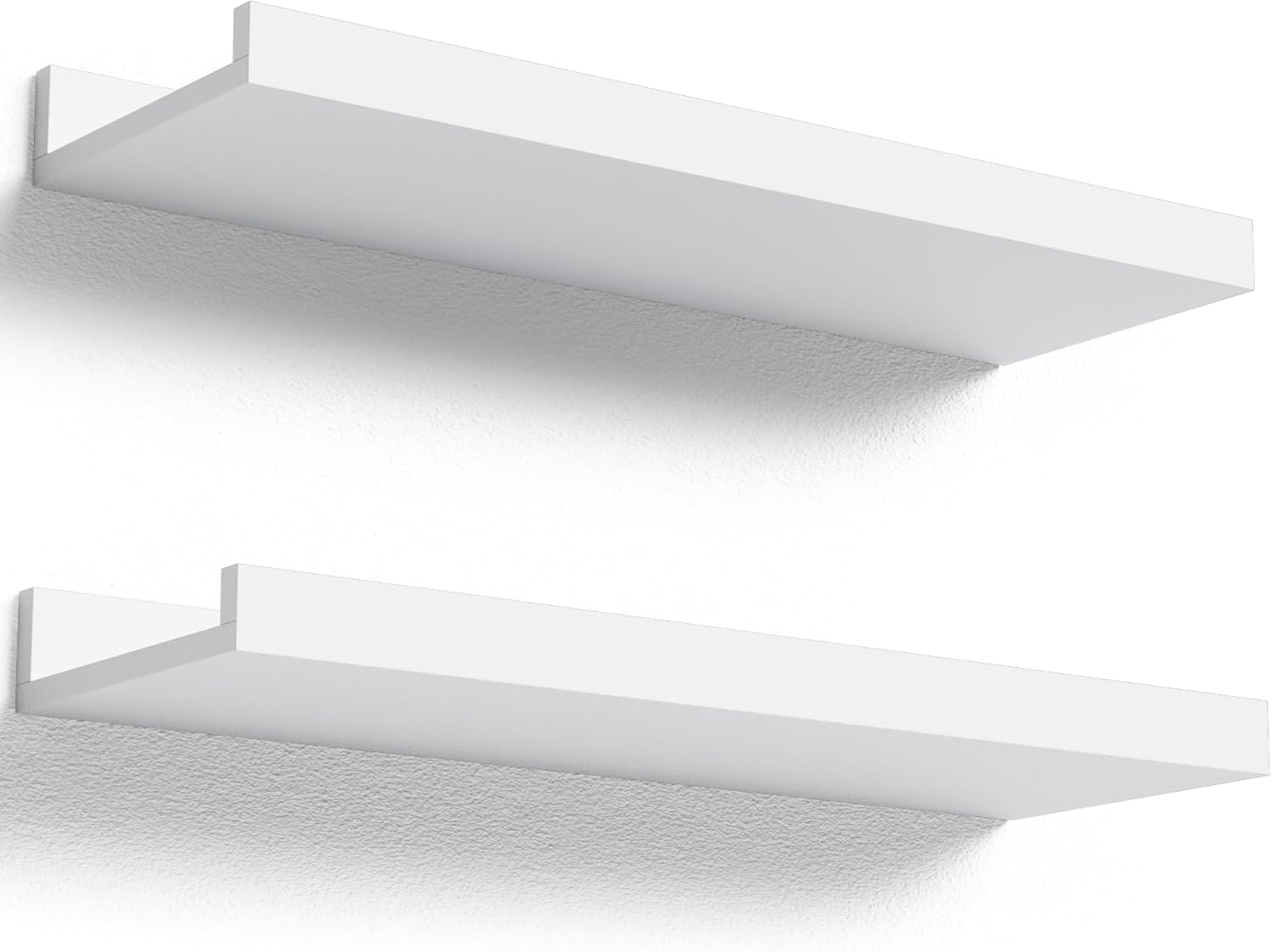 Floating Shelves Wall Mounted Set of 2, Modern White Shelves for Bedroom, Nurser...