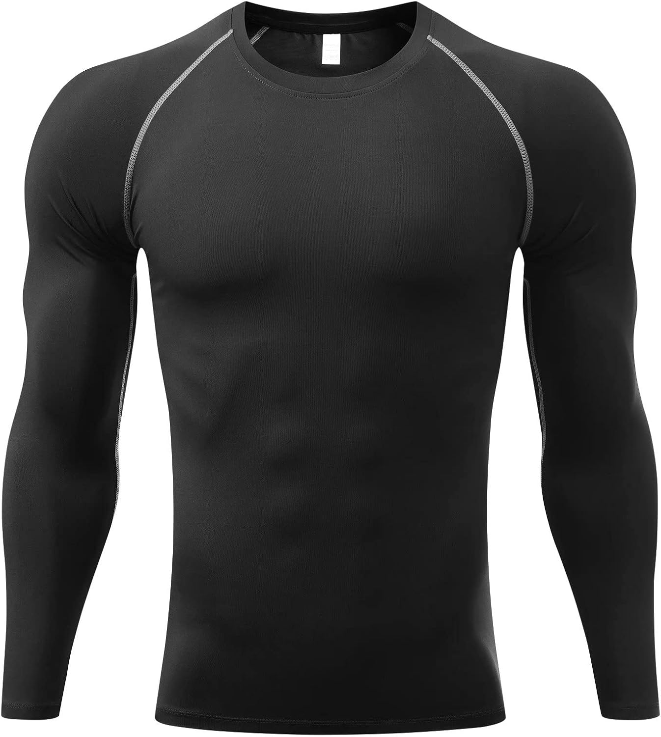 Sillictor Mens Compression Base Layer Top Quick Dry Long Sleeve Running Top Mens...