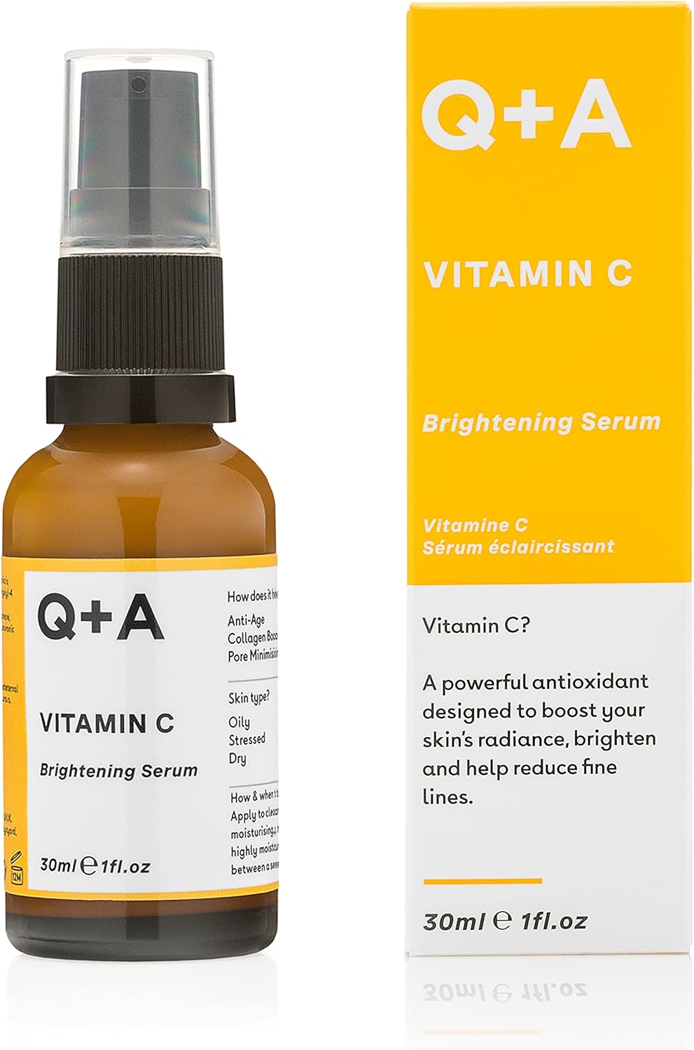 Q+A Vitamin C Brightening Serum, Brighten and Refresh your Skin with this Antiox...