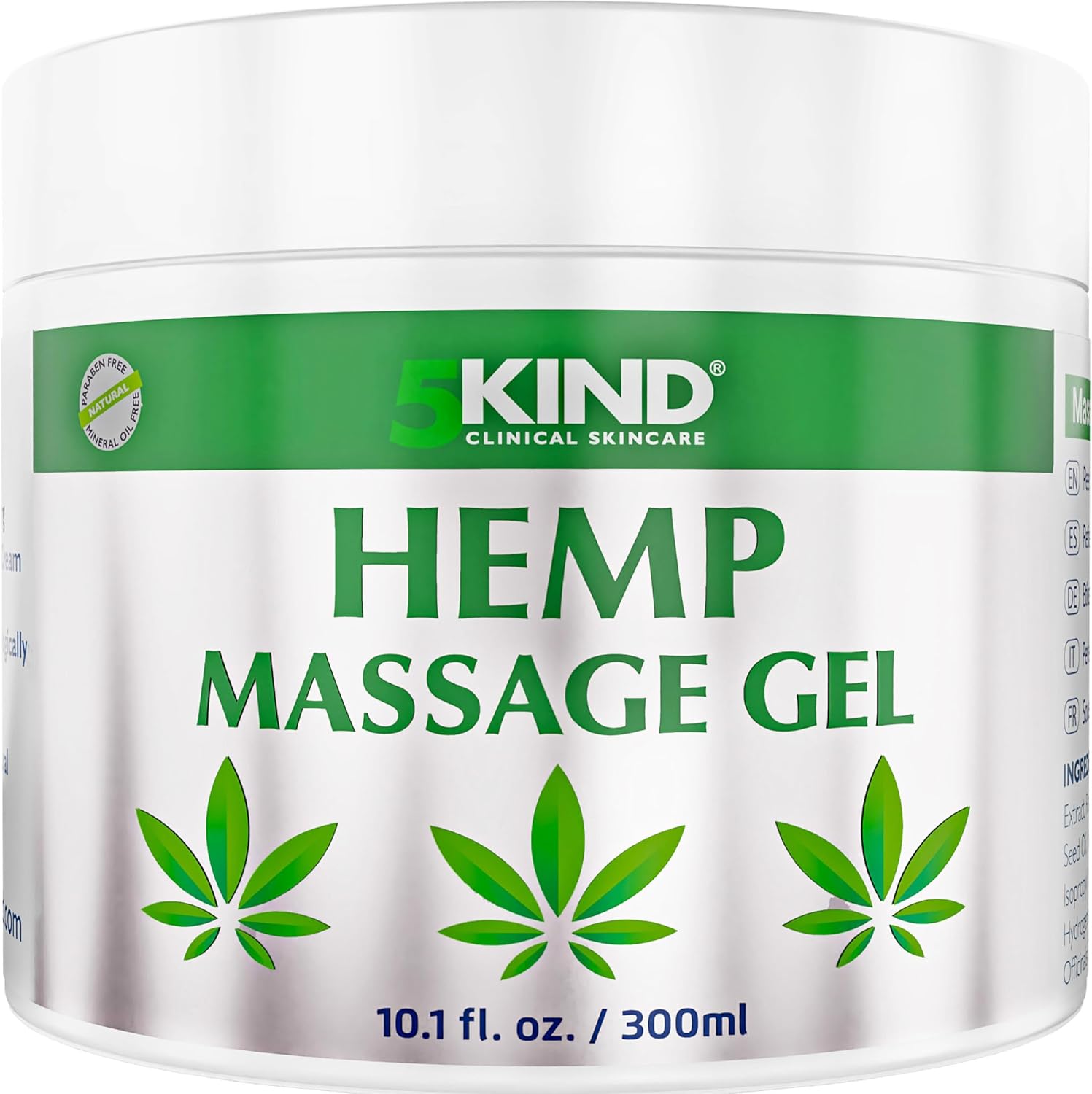5kind Hemp Active Gel 300ml - High Strength Formula - Natural Hemp Massage Gel f...