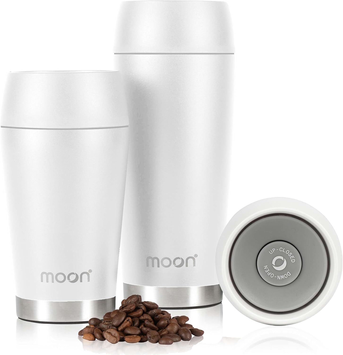 Moon 360° Travel Mugs - Leakproof Reusable Coffee Cup - Insulated Thermal Mug fo...