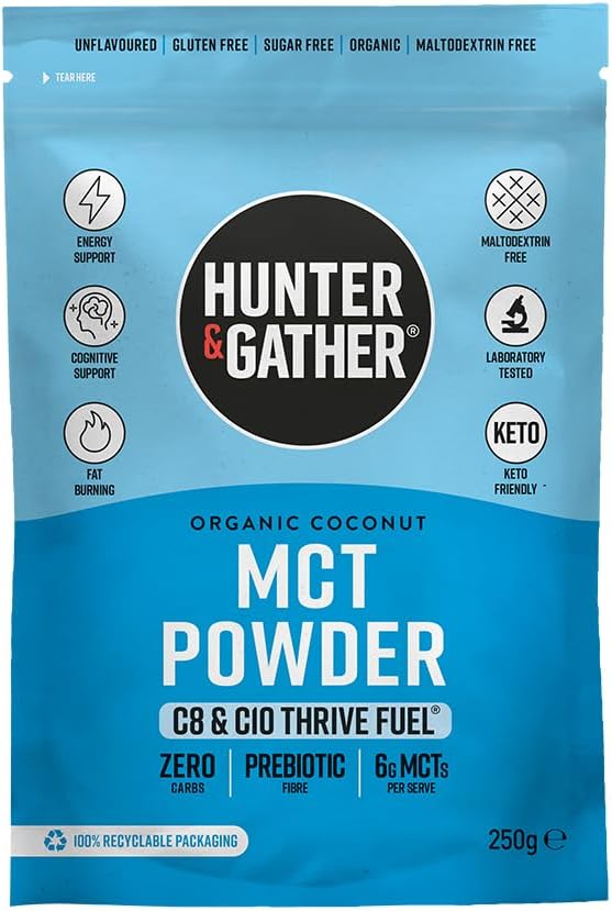Hunter & Gather Thrive Fuel C8/C10 MCT Powder 250g | Triple Steam Distilled 100%...
