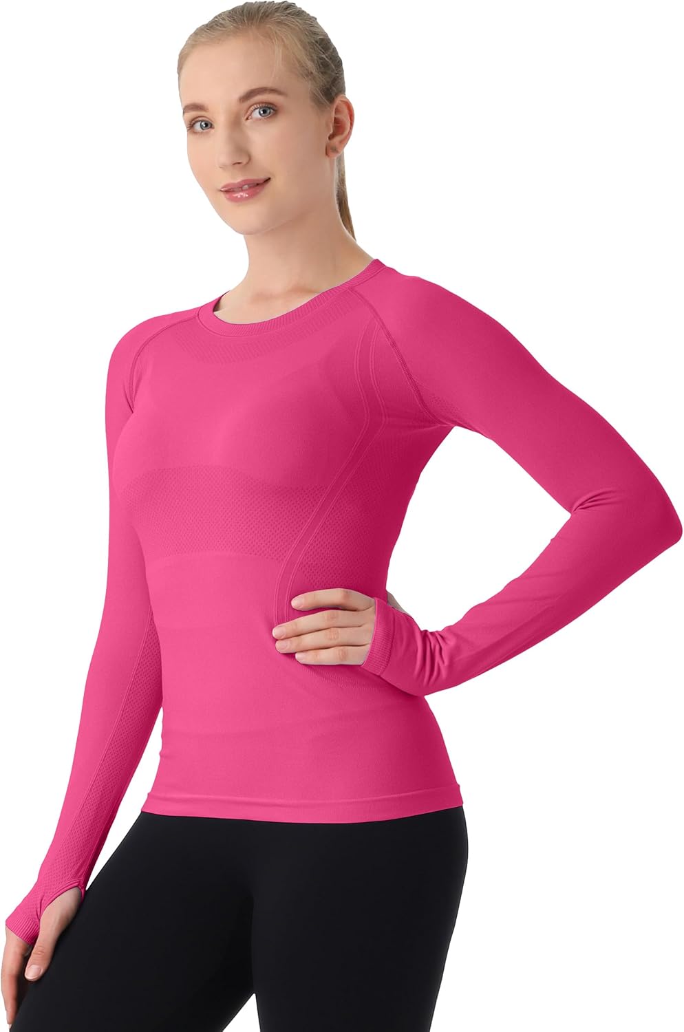 MathCat Seamless Workout Shirts for Women Long Sleeve Yoga Tops Sports Running S...
