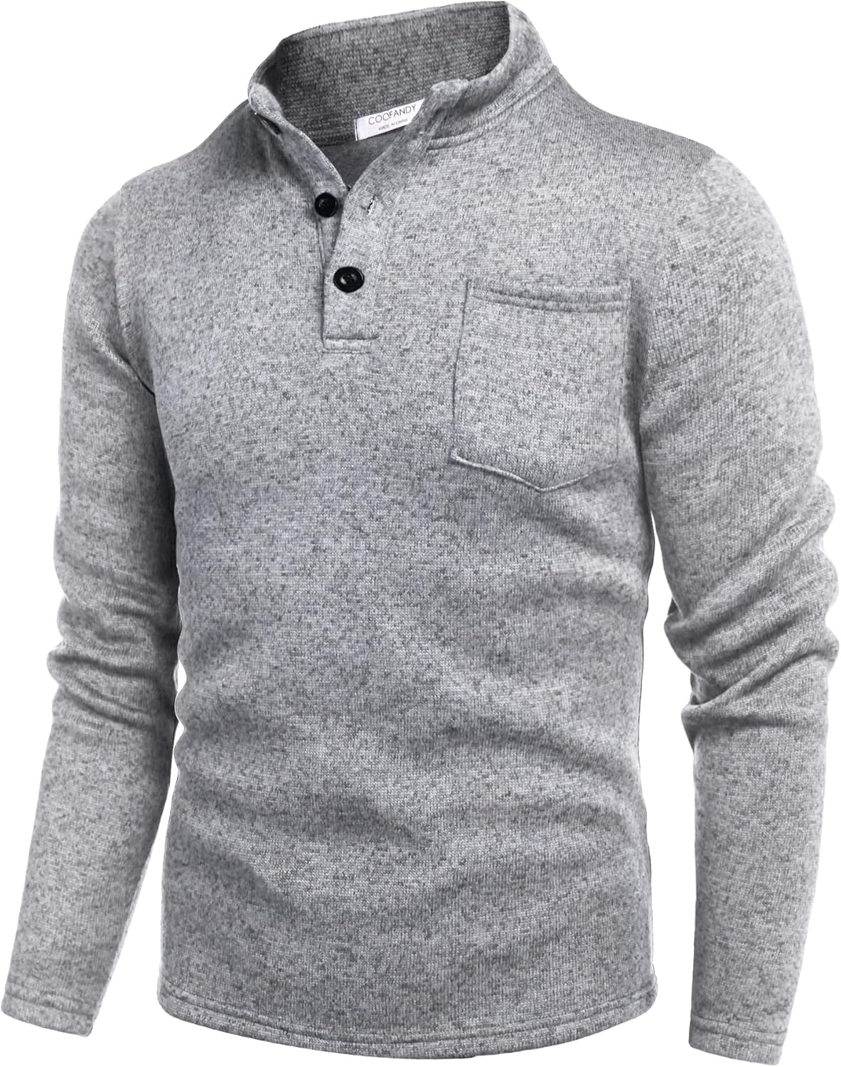COOFANDY Men's Casual Henley Pullover Sweatshirt Thermal Fleece Slim Fit Sweater...