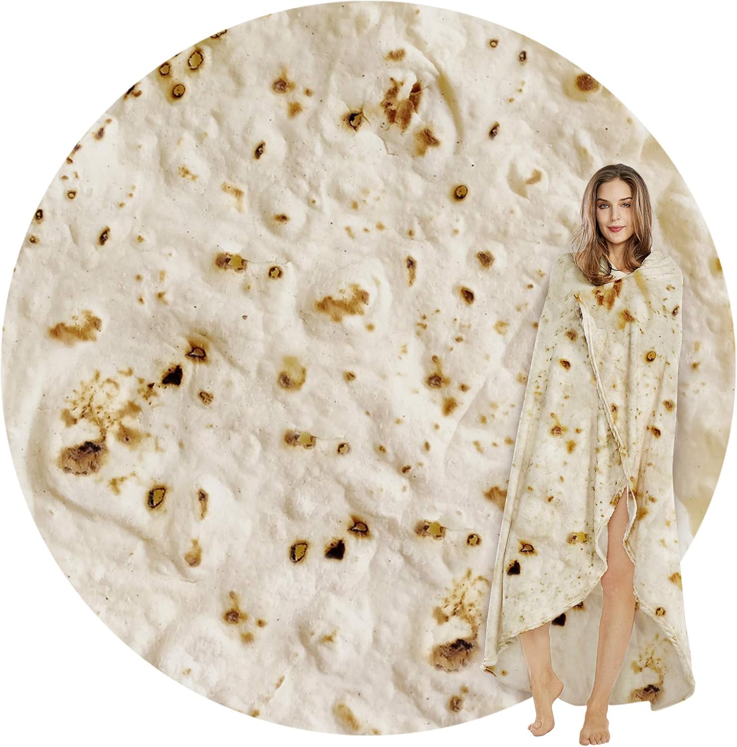 SeaRoomy Burritos Tortilla Throw Blanket, Tortilla Wrap Blanket, Novelty Funny T...