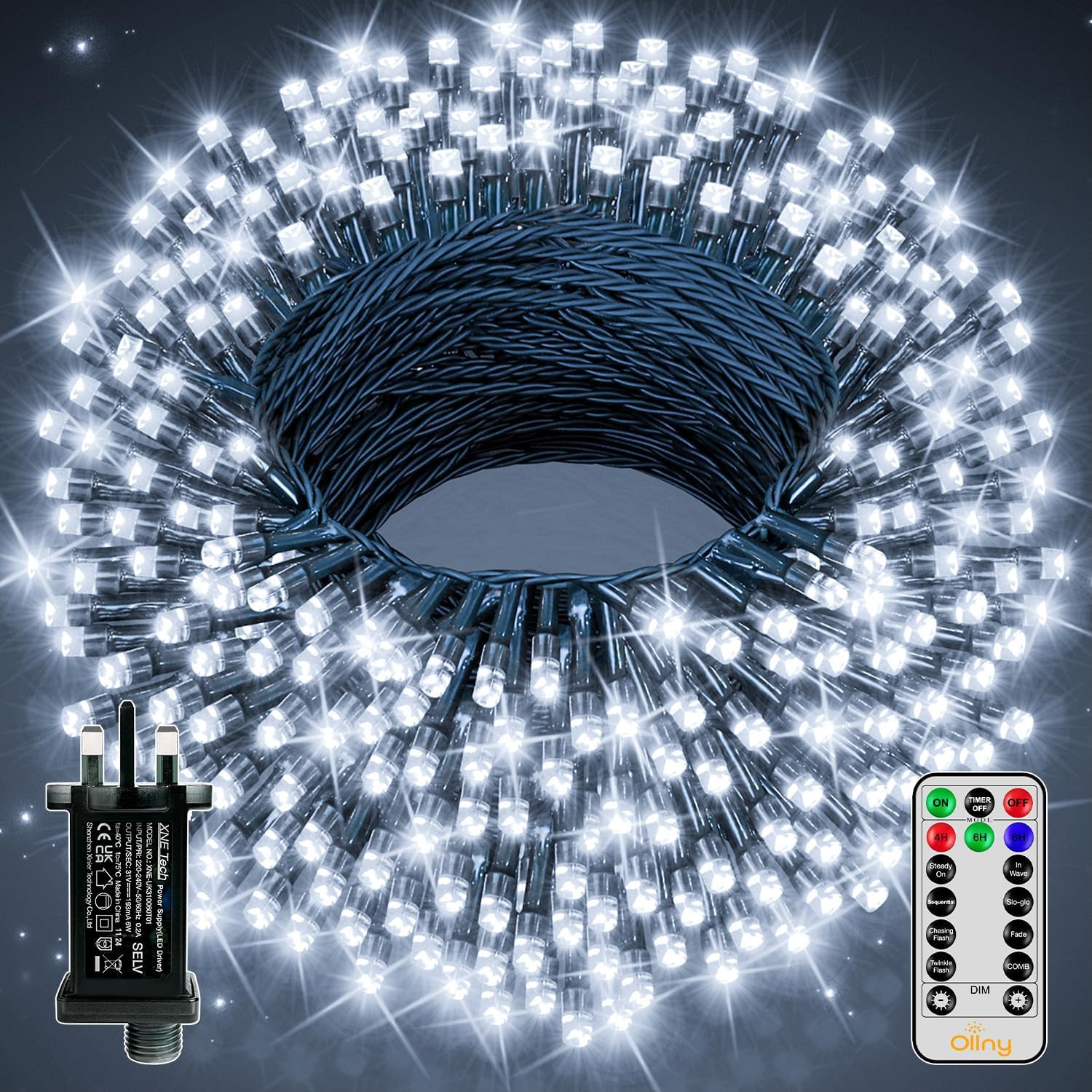 Ollny Fairy Lights Plug in - 40m 400 LED Fairy Lights Outdoor Waterproof, Remote...