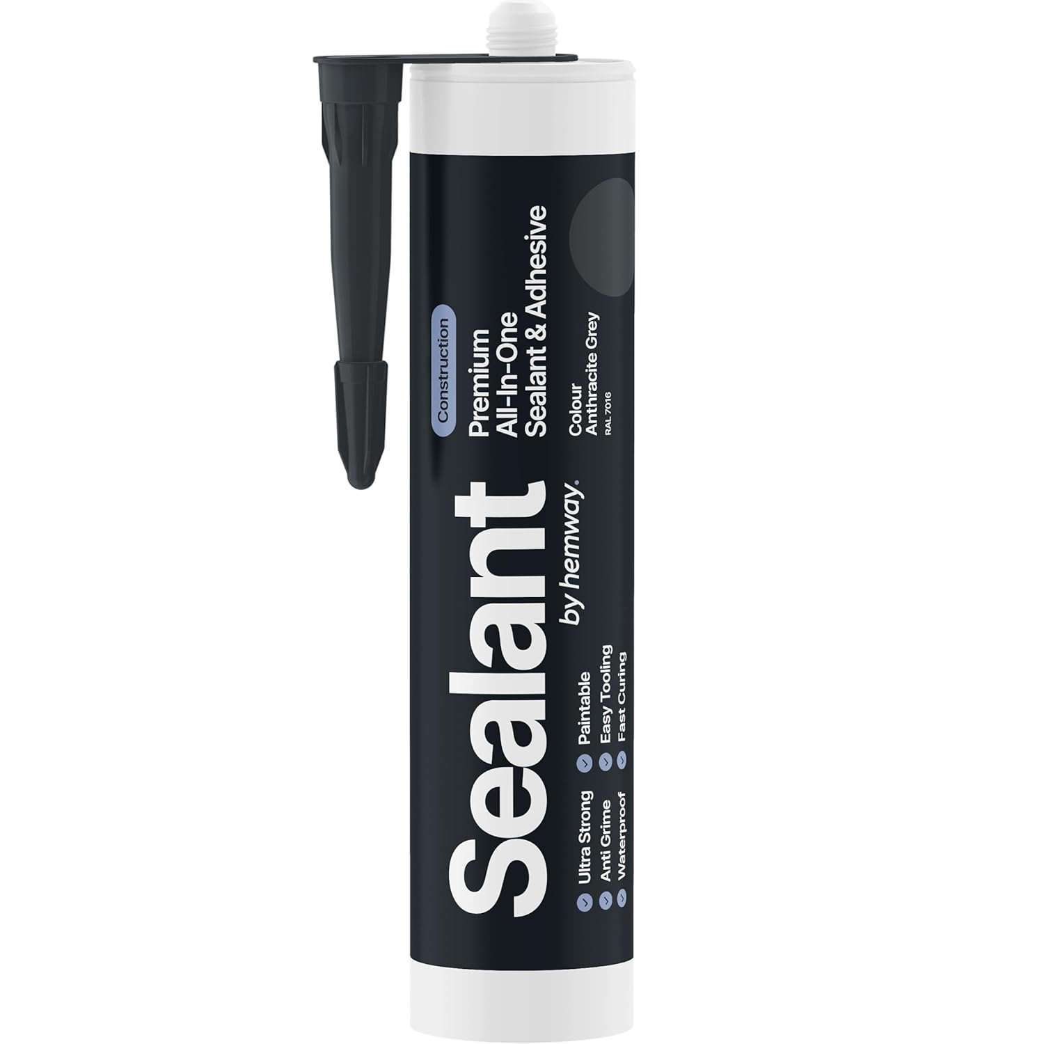 Hemway - Construction All-In-One Hybrid Polymer Sealant & Adhesive - Anthracite...