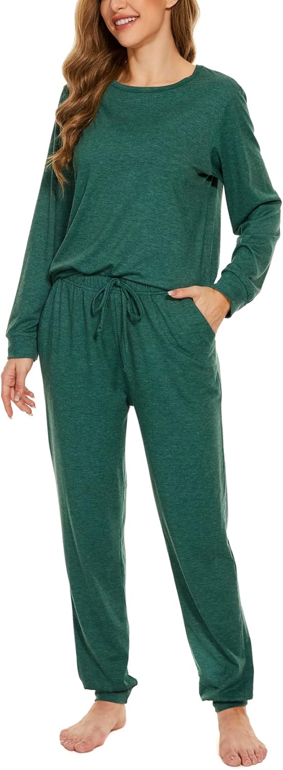 MOYEE Womens Pajamas Set Sleepwear Casual Tops and Lounge Pants Soft Sleeping Pj...