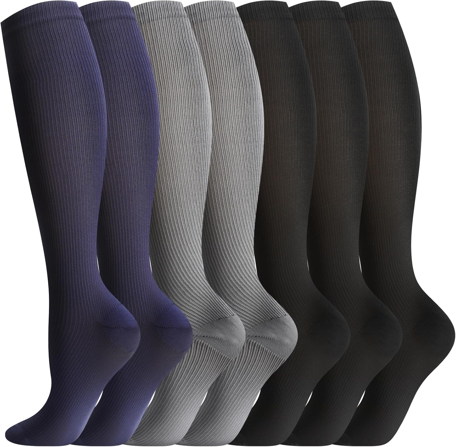 Pnosnesy Compression Socks, (2/7 Pairs) for Men & Women 15-20 mmHg is Best for A...