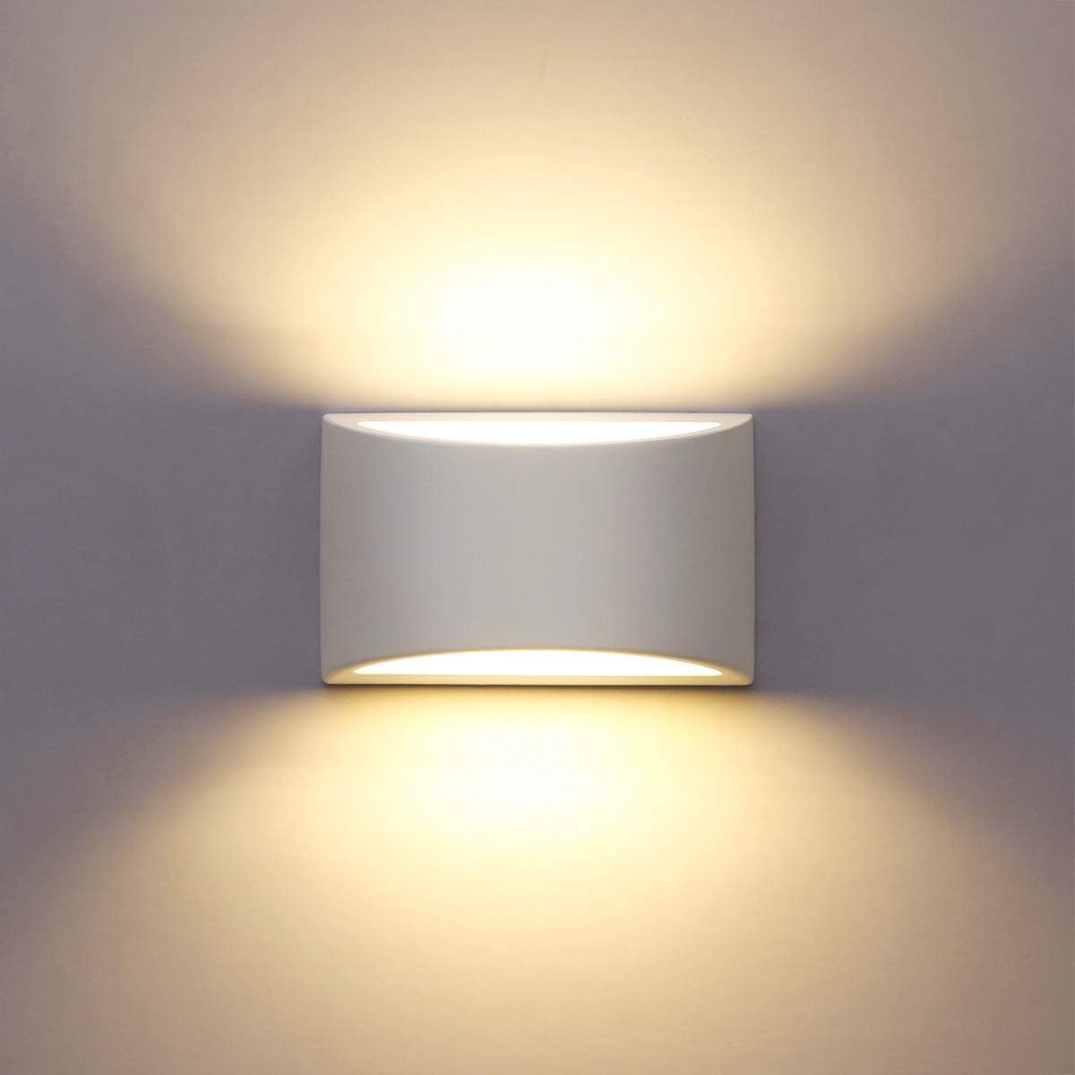 HYDONG LED Wall Lights Indoor Modern White Plaster Wall Wash Lights 7W Warm Whit...