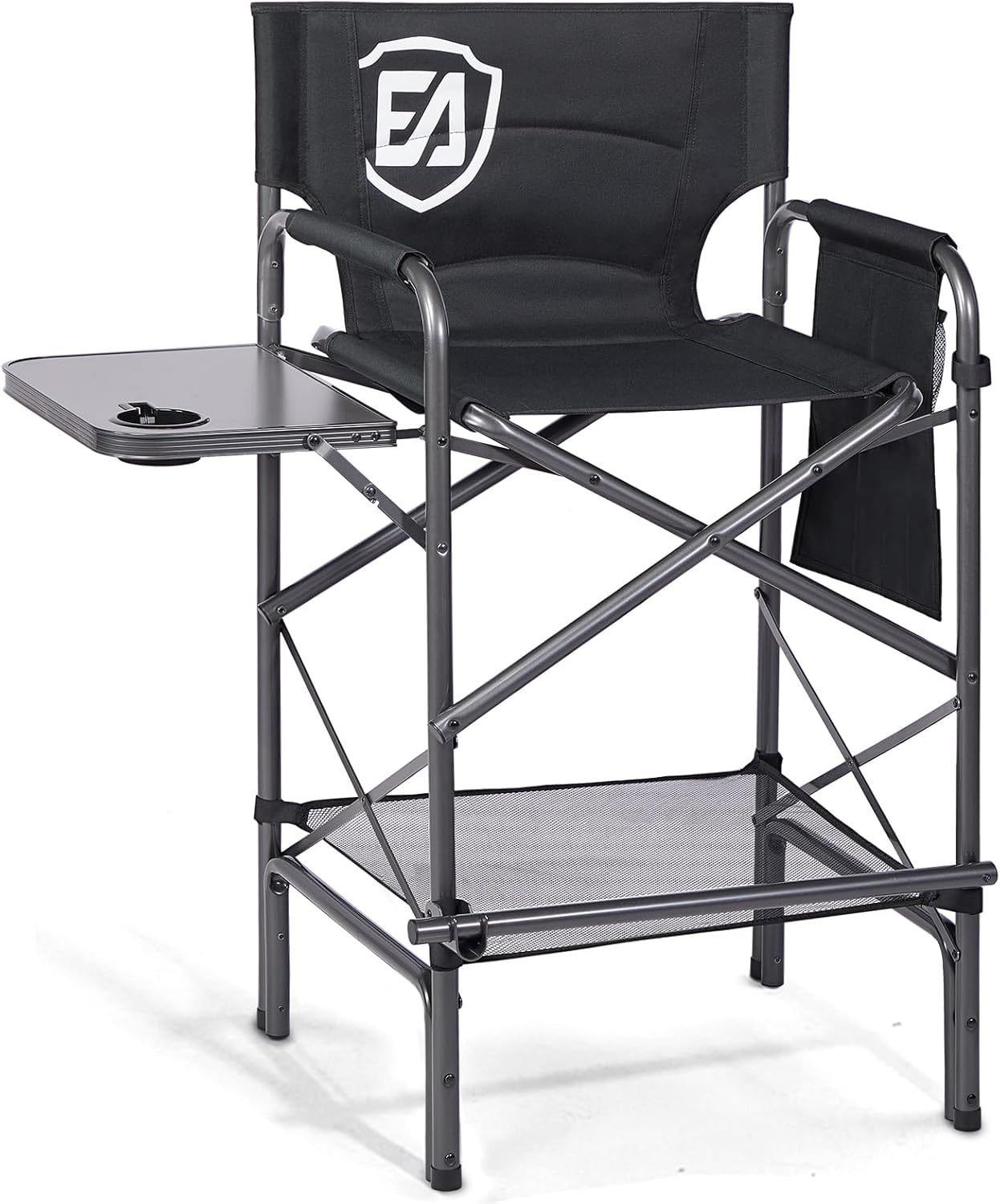 EVER ADVANCED 30.7" Seat Height Directors Chair for Makeup Artist with Side Tabl...