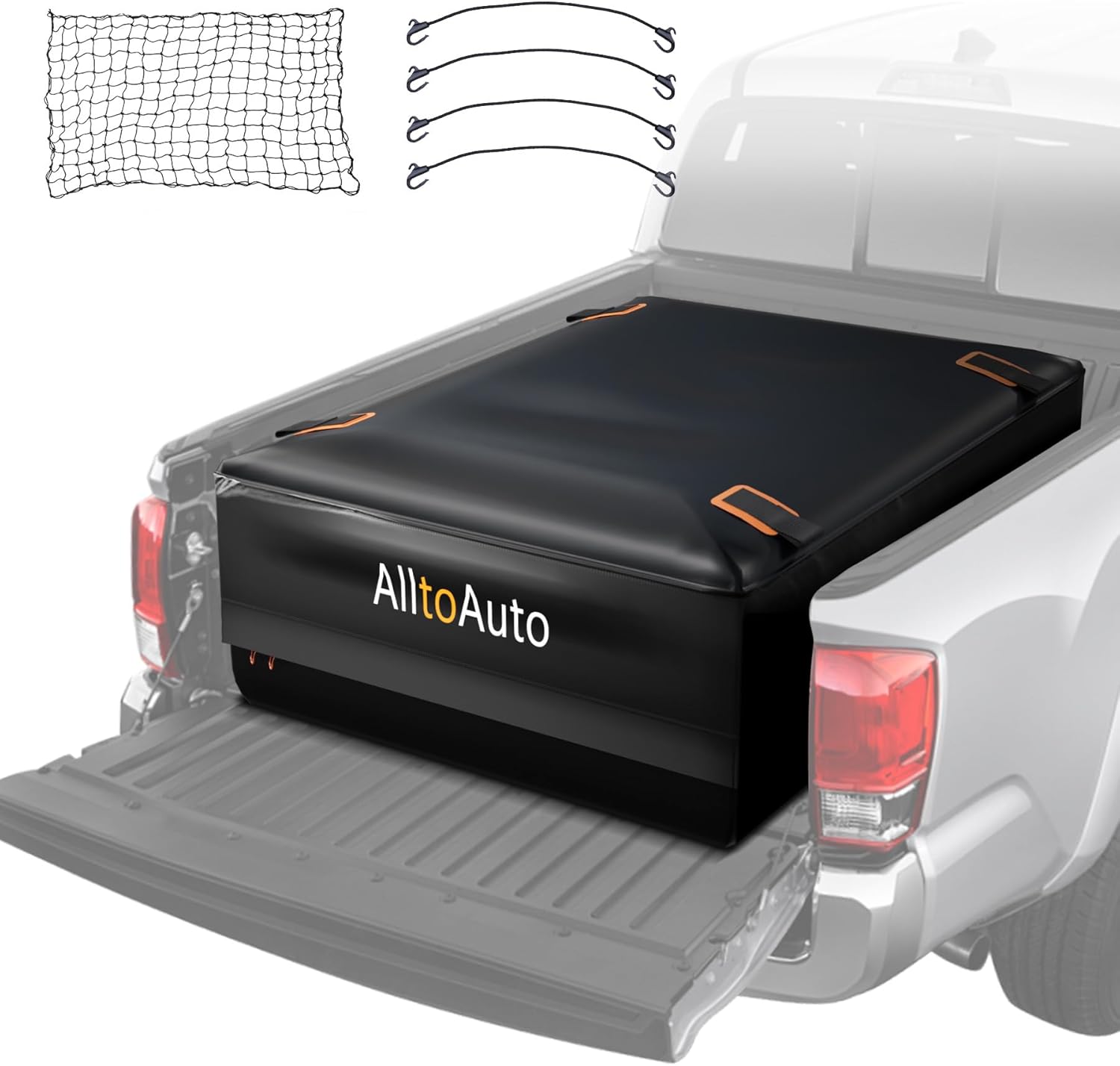 Truck Bed Cargo Bag with Cargo Net, 26 Cubic Feet (51''x40''x22''), 4'x6' Cargo...