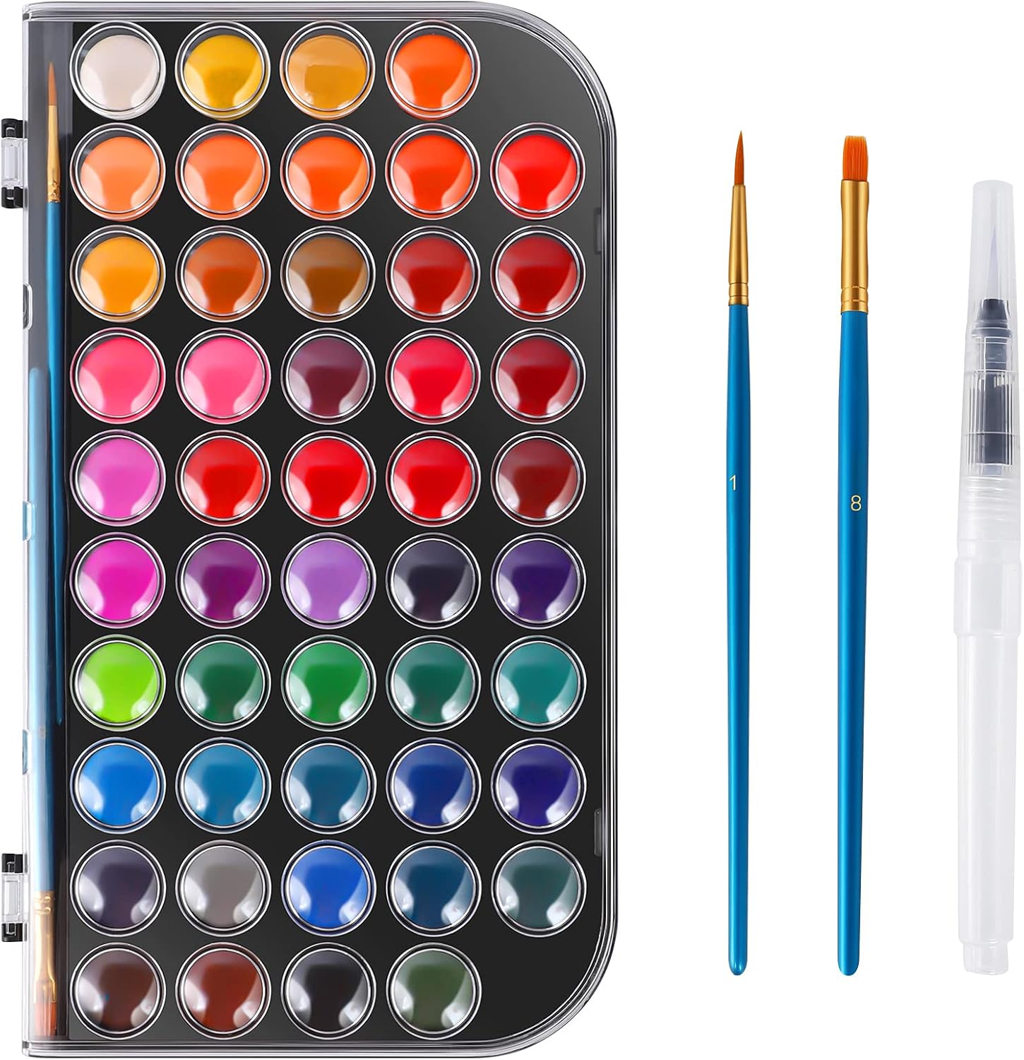 Watercolor Paint, 48 Colors Washable Watercolor Paint Set with a Brush a Refilla...