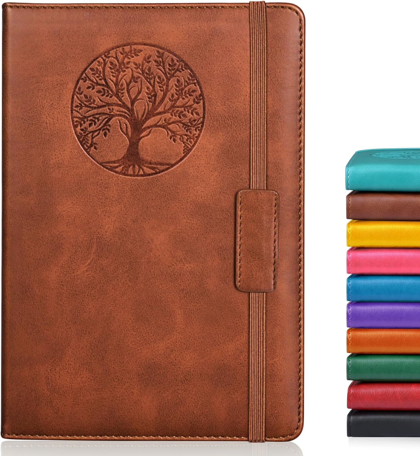 Lined Journal Notebook for Women Men,256 Pages A5 Hardcover Leather Journals for...