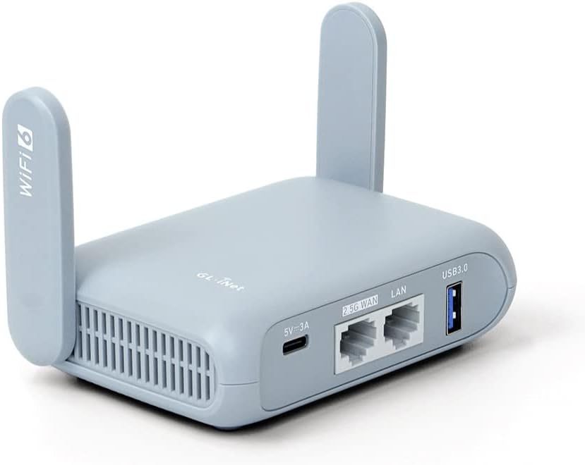 GL.iNet GL-MT3000 (Beryl AX) Portable Travel Router, Pocket-Sized Wi-Fi 6 Wirele...
