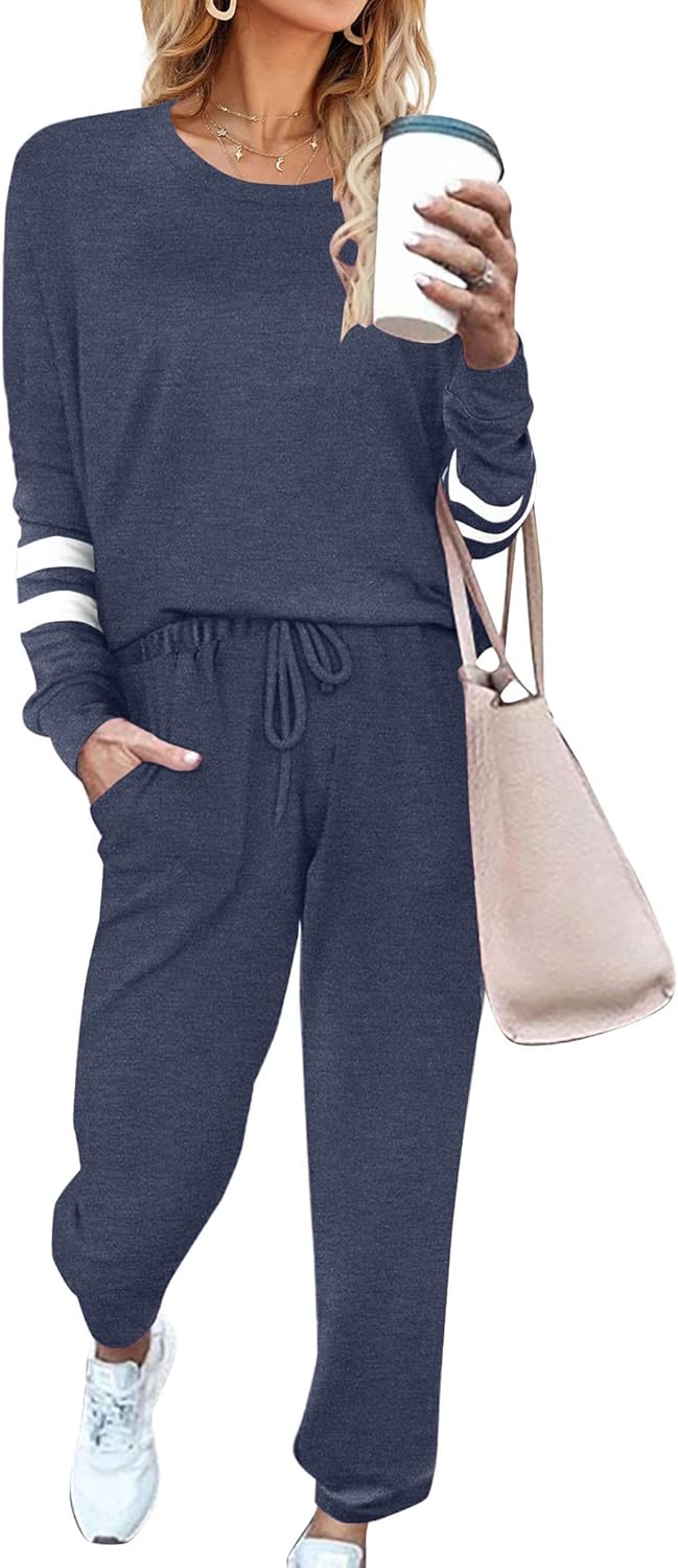 Ekouaer Sweatsuits Womens Loungewear Set Tracksuit Long Sleeve Pajamas Set with...