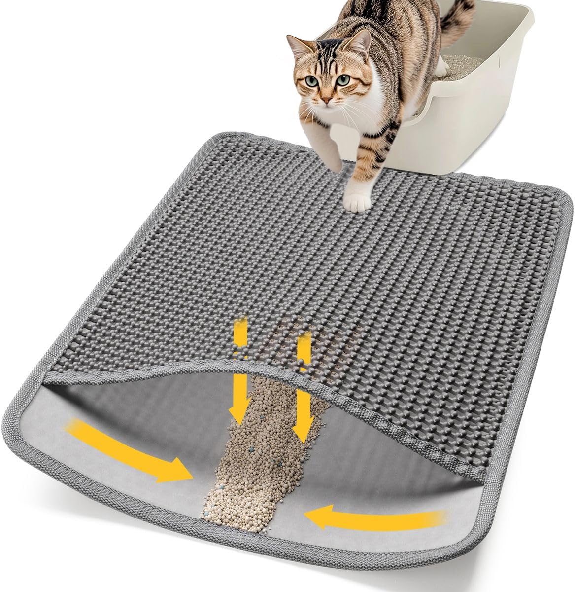 Conlun Cat Litter Mat Litter Tray Mat, Honeycomb Double Layer Design, Urine and...