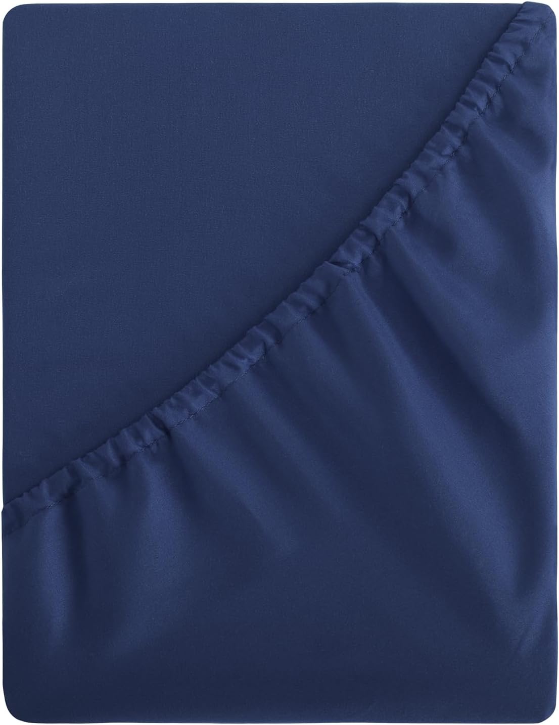 Aisbo Double Fitted Sheet Navy Blue - Extra Deep Pocket Bed Sheet 16 inch 40 cm...