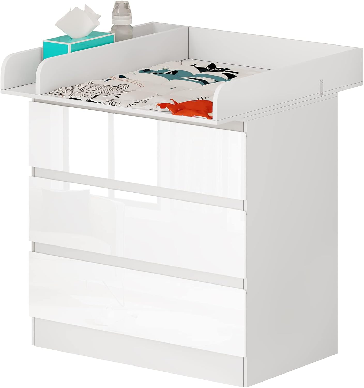 WOLTU Baby Changing Unit with 3 Drawers, Changing Table Cabinet Baby Changing St...
